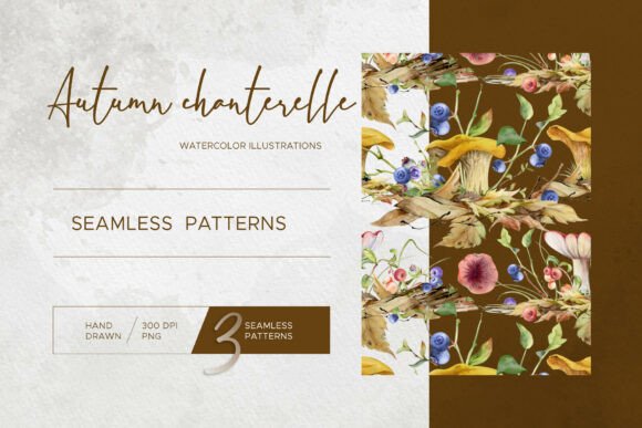 Autumn Chanterelle: The Beauty and Versatility of Hand-Painted Watercolor Seamless Patterns