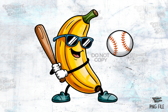 Banana Playing Baseball PNG: A Fun and Functional Design for Creative Projects