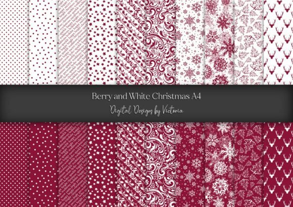 Berry and White Christmas A4: Creative Uses for 20 JPG Sheets
