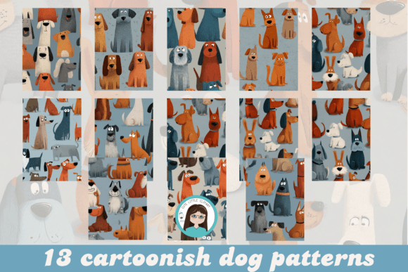 Cartoonish Dog Patterns: A Playful and Versatile Design Resource for Creatives