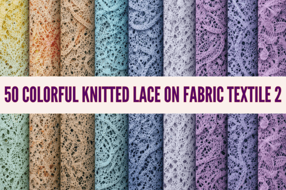 Colorful Lacy and Knitted Patterns Background 3