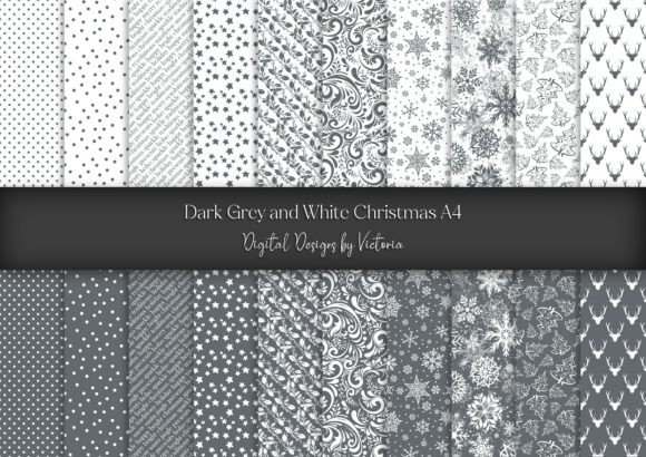 Dark Grey and White Christmas A4: A Versatile Design Resource for Creators