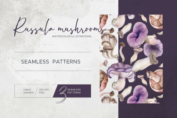 Discover the Beauty and Utility of Russula Mushrooms in Seamless Patterns for Creative Design