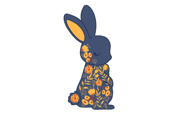 Floral Bunny Silhouette: A Delightful Design Asset for Spring