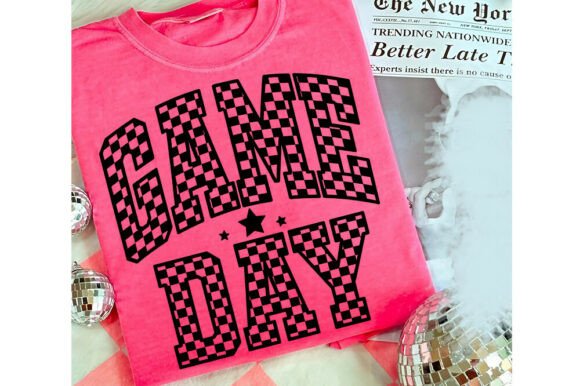 Retro Checkered Game Day Png, Touchdown