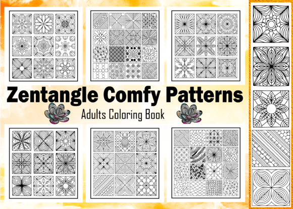Zentangle Comfy Patterns Adults Coloring for Mindful Creativity